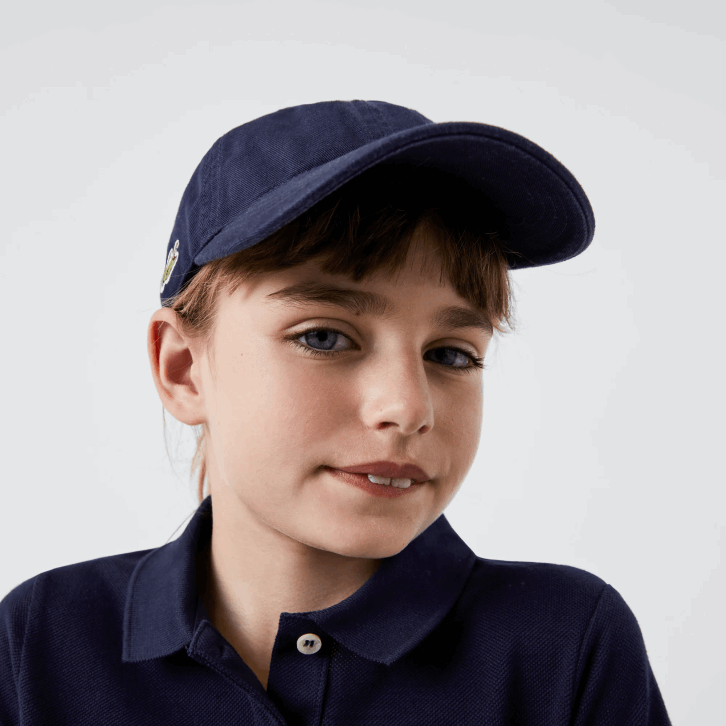 crianças Lacoste azul marinho 166 gorro sólido de gabardine 08D02278