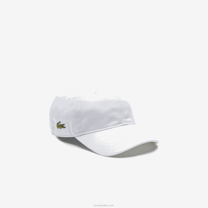crianças Lacoste branco 001 gorro sólido de gabardine 08D02277