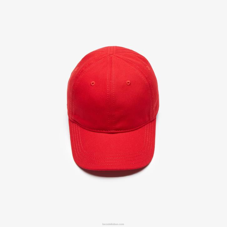 crianças Lacoste vermelho 240 gorro sólido de gabardine 08D02279