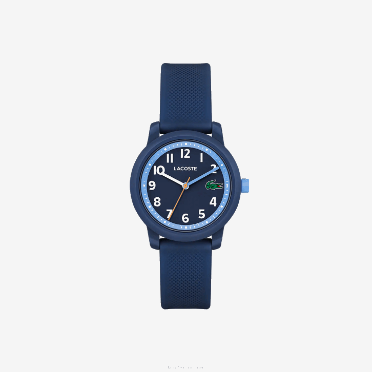 crianças Lacoste azul 000 12.12 Relógio com pulseira de silicone de 3 mãos 08D03300