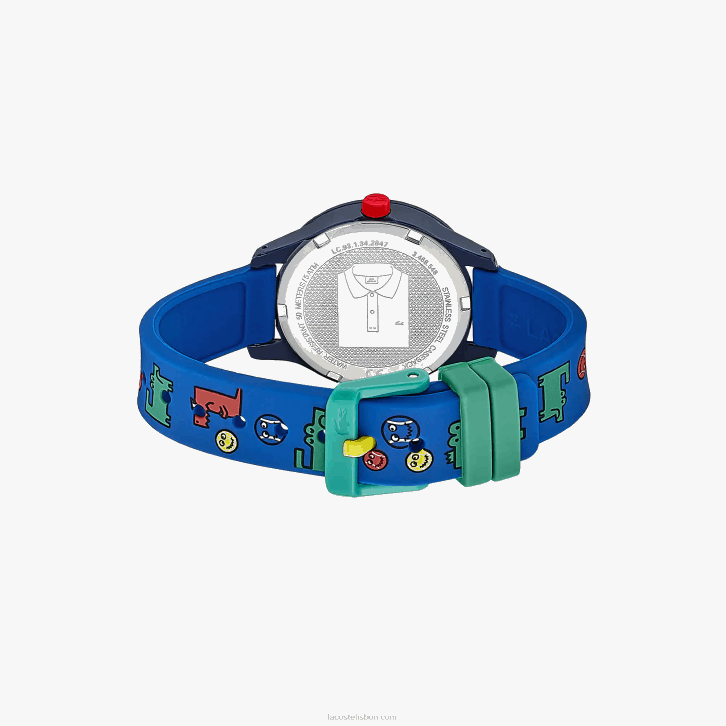crianças Lacoste azul 000 12.12 Relógio de 3 ponteiros com pulseira de silicone azul 08D03111