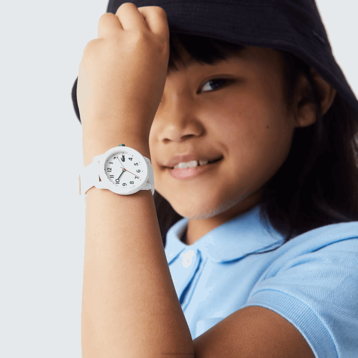 crianças Lacoste branco 000 12.12 relógio de pulseira de silicone branco 08D03299