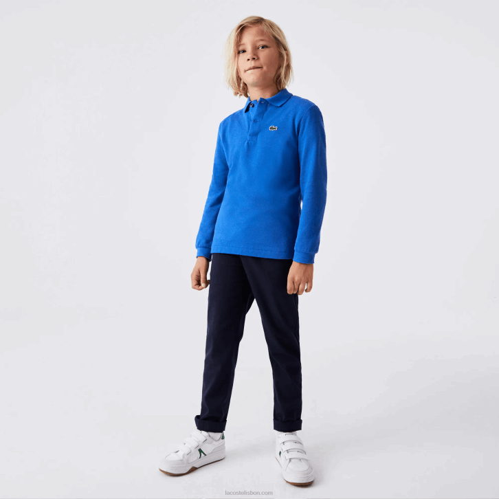 crianças Lacoste azul k1q polo regular fit petit piquet 08D02943
