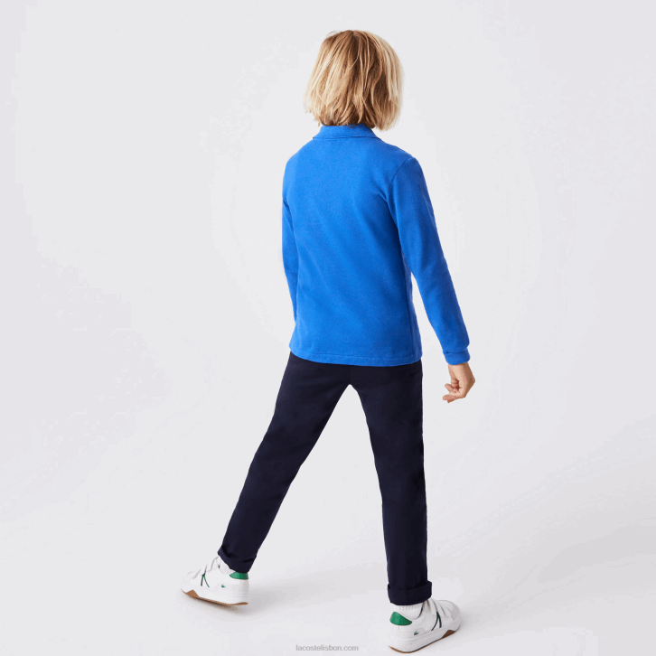 crianças Lacoste azul k1q polo regular fit petit piquet 08D02943