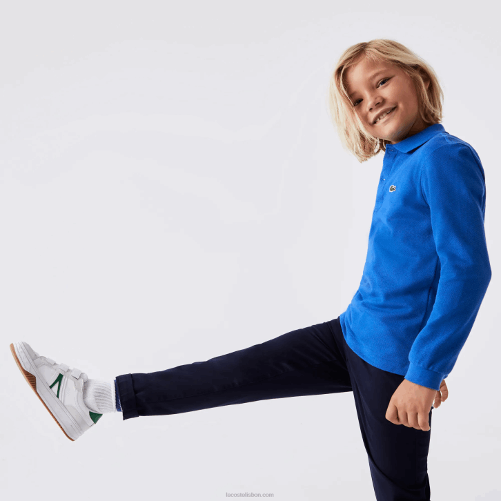 crianças Lacoste azul k1q polo regular fit petit piquet 08D02943