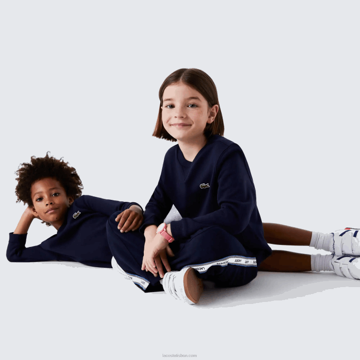 crianças Lacoste azul marinho 166 moletom de lã de algodão 08D02973