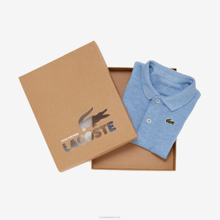 crianças Lacoste pés azuis conjunto de macacão piquê de algodão orgânico para bebê 08D02989
