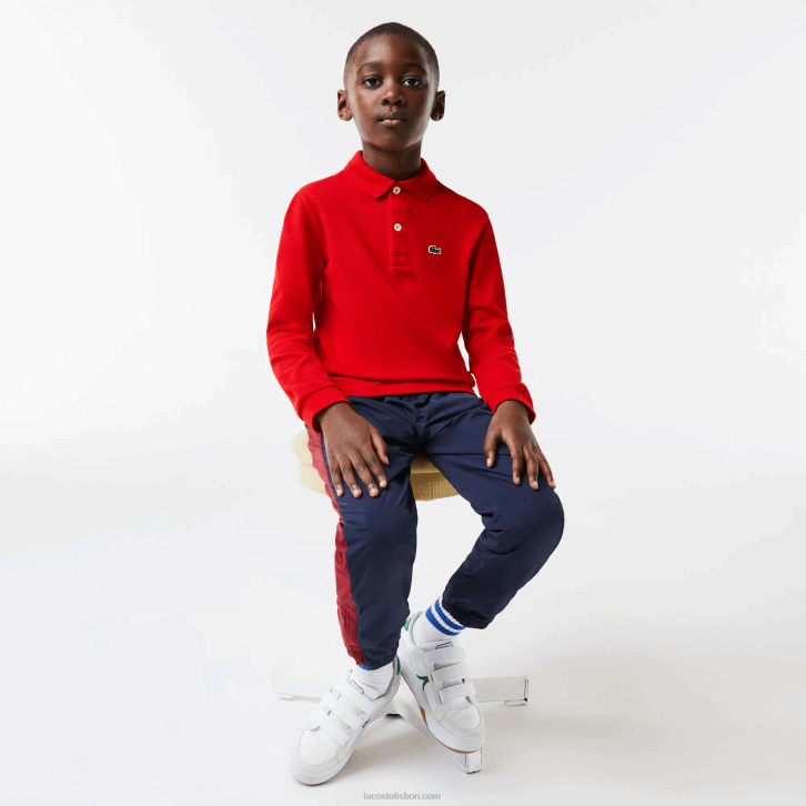 crianças Lacoste vermelho 240 polo regular fit petit piquet 08D02952
