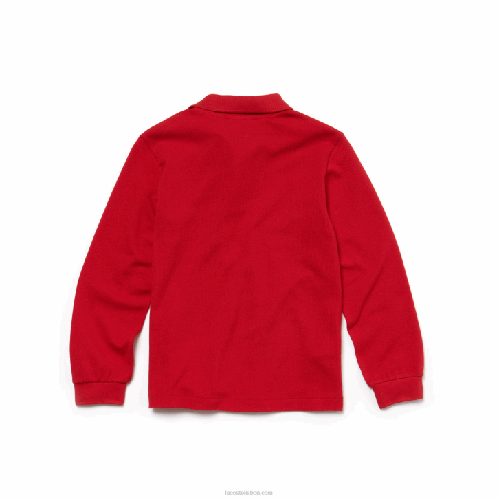 crianças Lacoste vermelho 240 polo regular fit petit piquet 08D02952