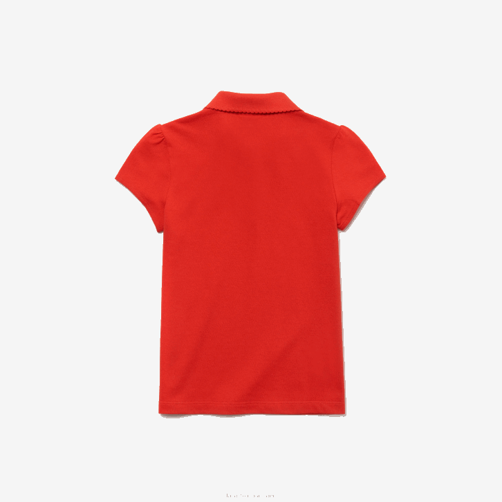 garotas Lacoste adx vermelho gola recortada mini polo piquê 08D02963