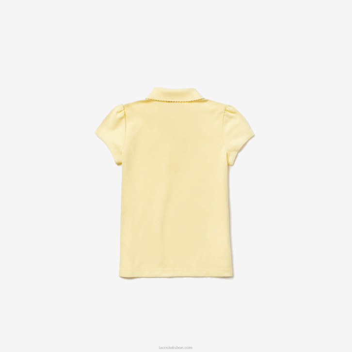 garotas Lacoste amarelo 6xp gola recortada mini polo piquê 08D02949