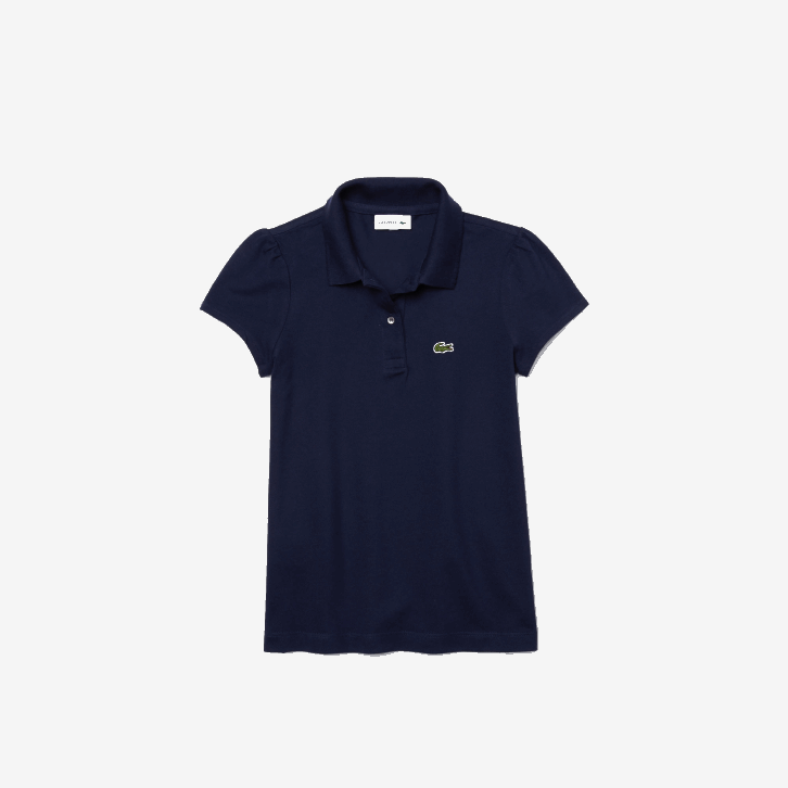 garotas Lacoste azul marinho 166 gola recortada mini polo piquê 08D02951
