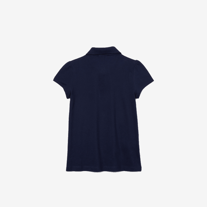 garotas Lacoste azul marinho 166 gola recortada mini polo piquê 08D02951