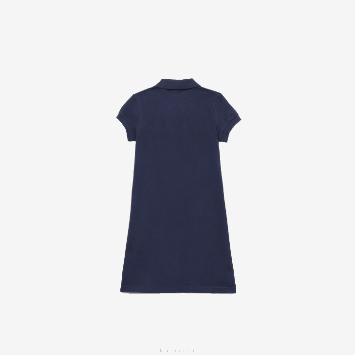 garotas Lacoste azul marinho 166 vestido polo de algodão 08D03083