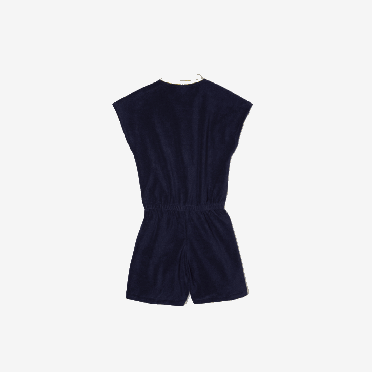 garotas Lacoste azul marinho amarelo branco gsw macacão de algodão atoalhado 08D03307