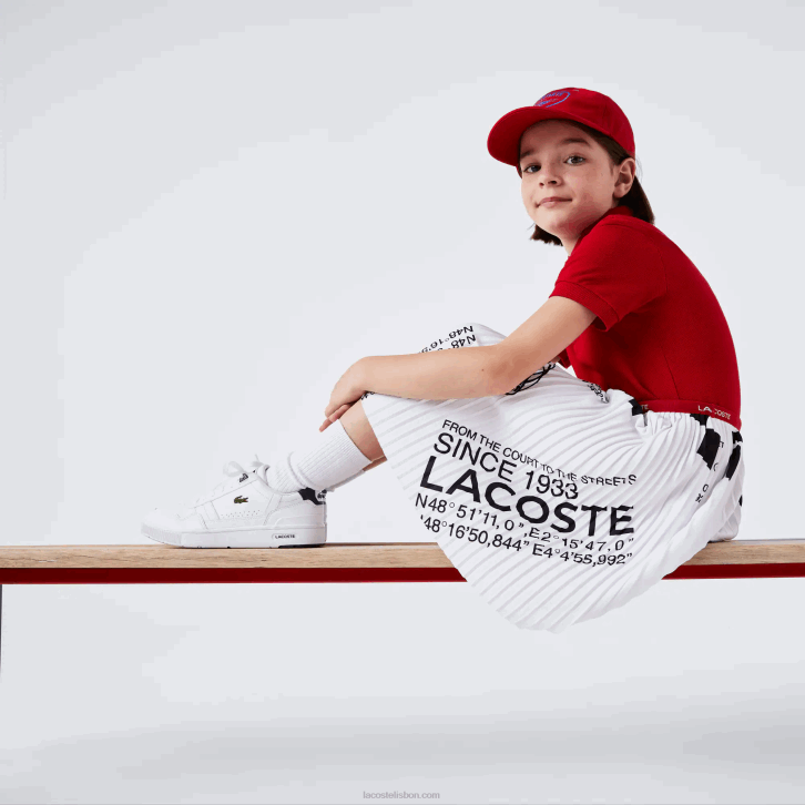 garotas Lacoste branco 001 saia plissada de jérsei 08D03291