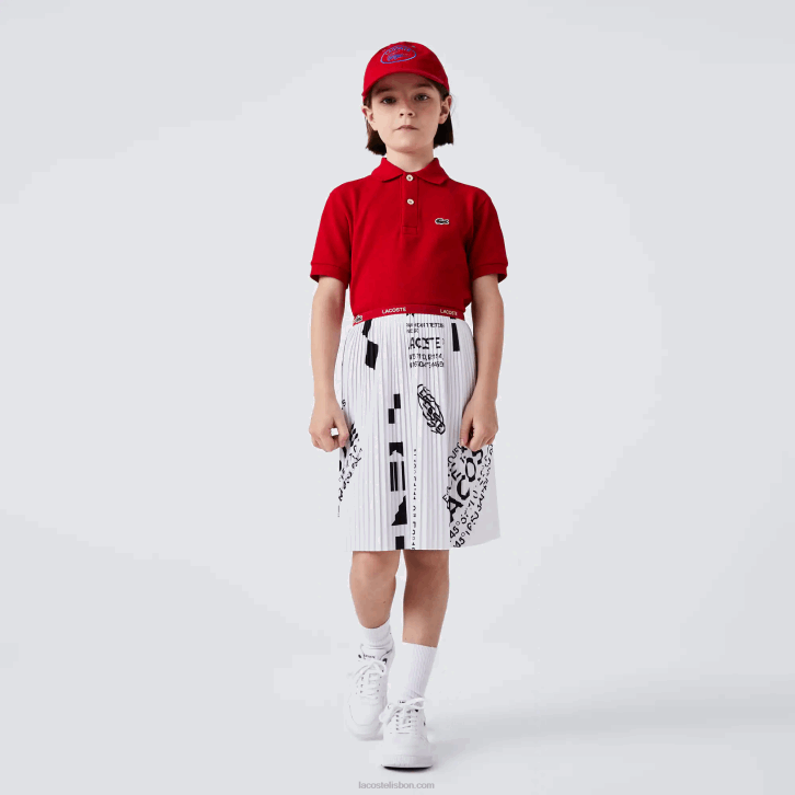 garotas Lacoste branco 001 saia plissada de jérsei 08D03291