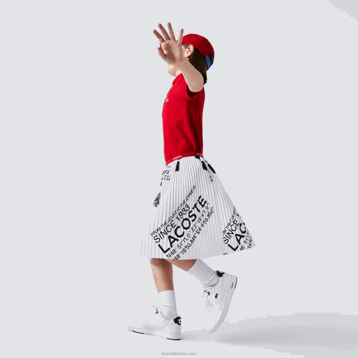garotas Lacoste branco 001 saia plissada de jérsei 08D03291