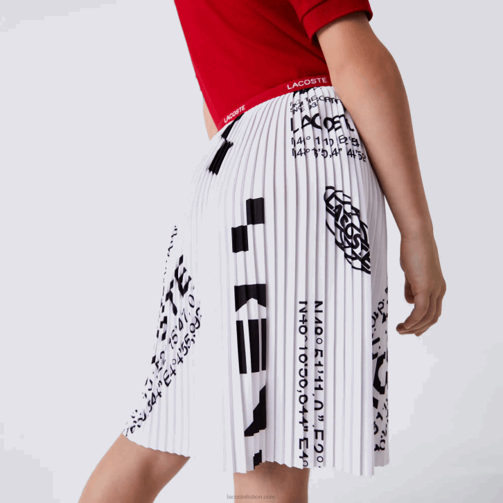 garotas Lacoste branco 001 saia plissada de jérsei 08D03291