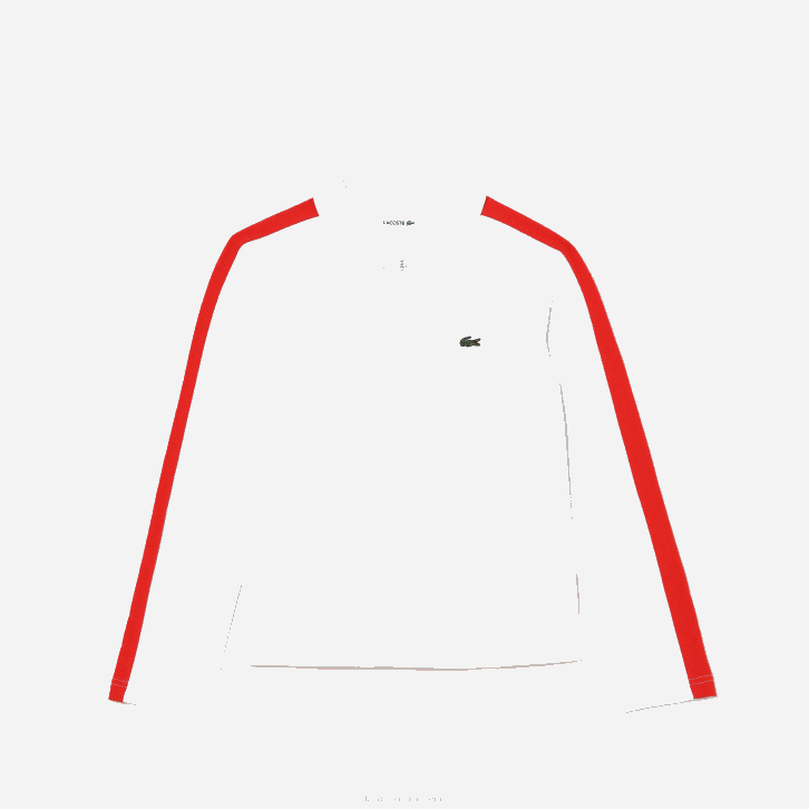 garotas Lacoste branco vermelho 7hu polo com zíper de banda contrastante 08D03144