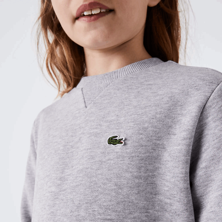 garotas Lacoste chine cinza cca vestido de lã de algodão plissado nas costas 08D03286