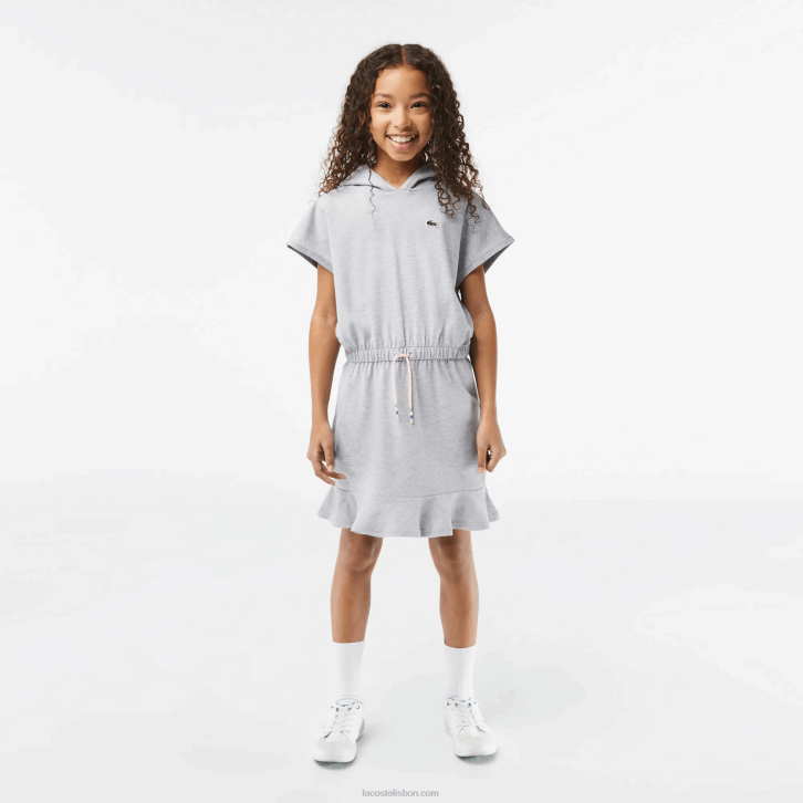 garotas Lacoste chine cinza cca vestido de suéter sem mangas em piquê elástico 08D03095