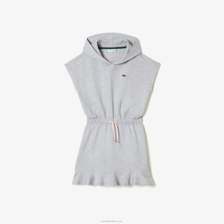 garotas Lacoste chine cinza cca vestido de suéter sem mangas em piquê elástico 08D03095