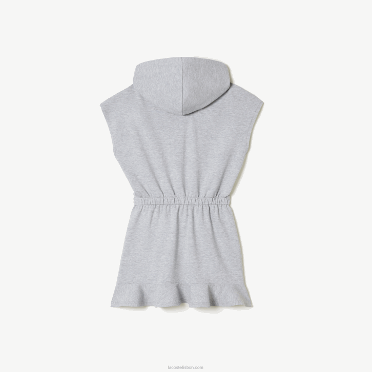 garotas Lacoste chine cinza cca vestido de suéter sem mangas em piquê elástico 08D03095