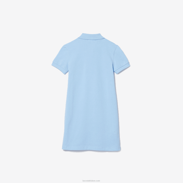 garotas Lacoste hbp azul vestido polo de algodão 08D03094