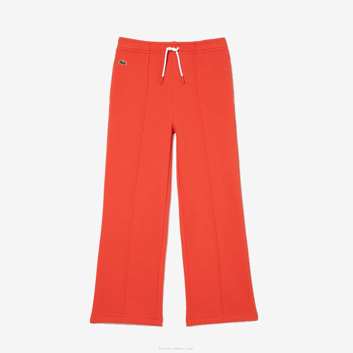 garotas Lacoste laranja 02k calça de trilha de perna larga 08D03059