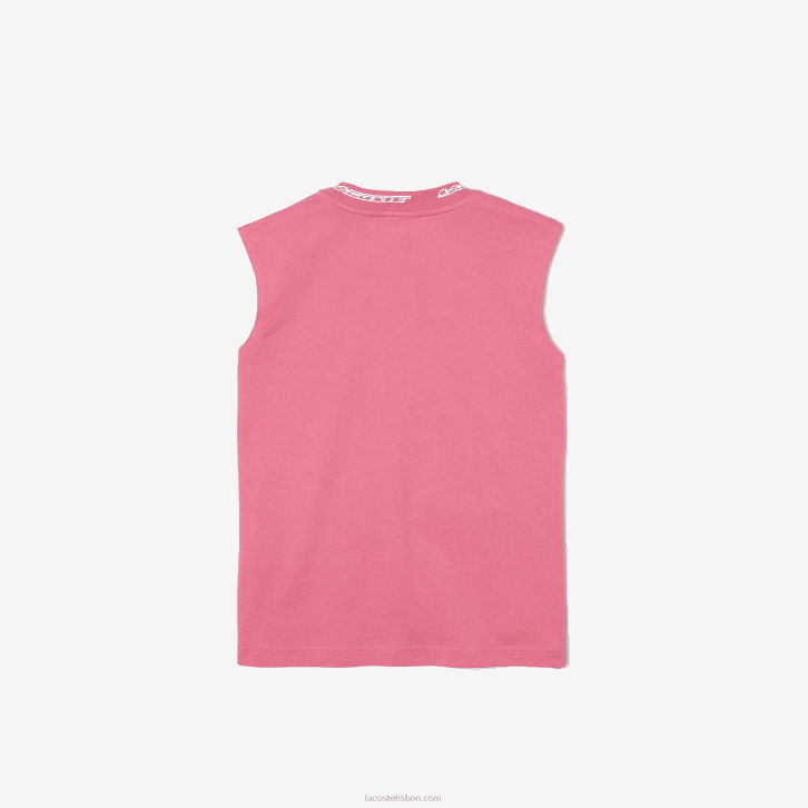 garotas Lacoste rosa 2r3 camiseta sem manga em jersey de algodão 08D03017