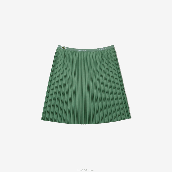 garotas Lacoste verde caqui kx5 saia de jérsei plissada 08D03090