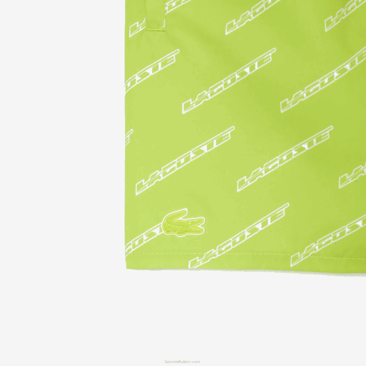 Rapazes Lacoste amarelo branco 9zv calções de banho de poliéster reciclado impressos 08D03109