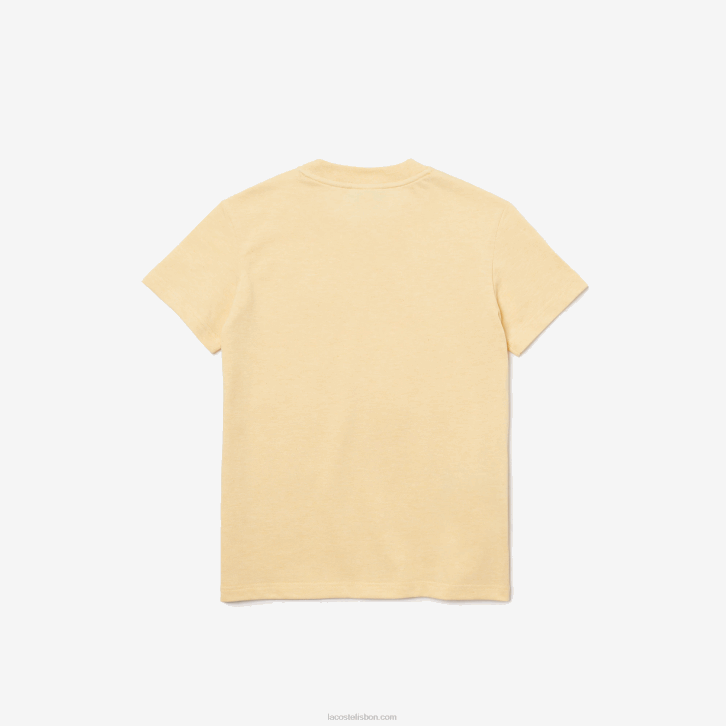 Rapazes Lacoste amarelo hbz camiseta piquê de algodão orgânico 08D03142
