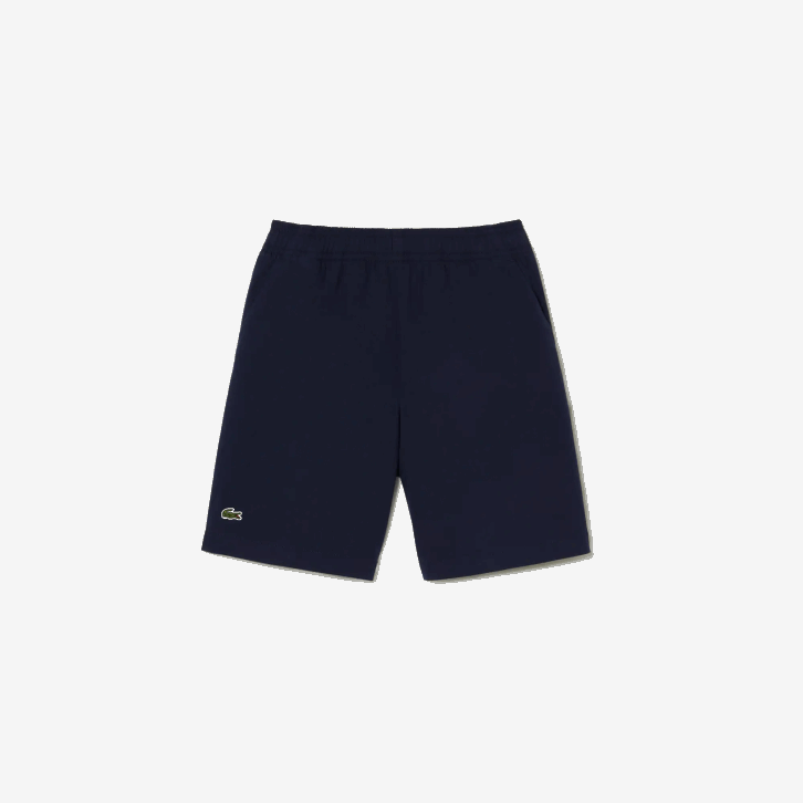 Rapazes Lacoste azul marinho 166 bermuda de gabardine de algodão leve 08D03106