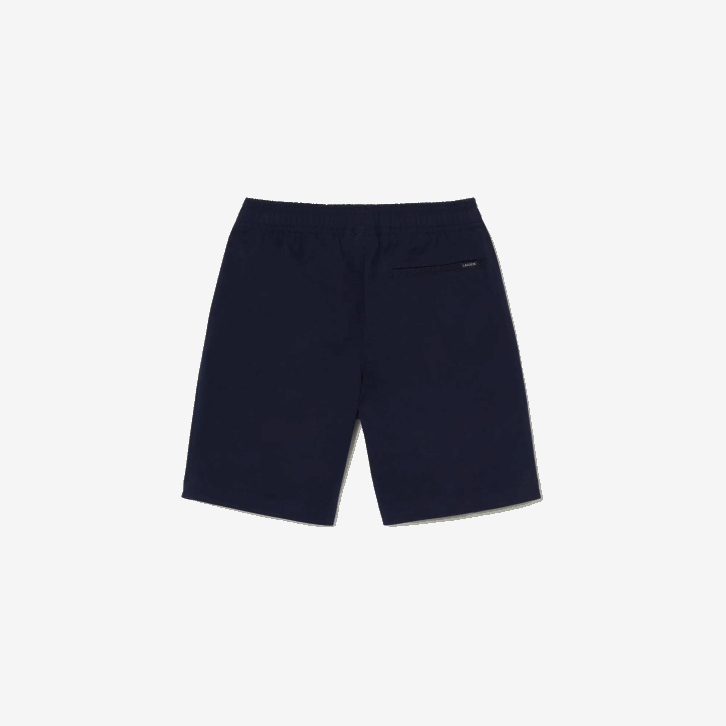 Rapazes Lacoste azul marinho 166 bermuda de gabardine de algodão leve 08D03106