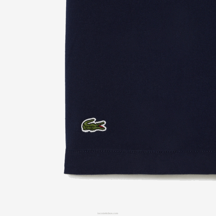 Rapazes Lacoste azul marinho 166 bermuda de gabardine de algodão leve 08D03106