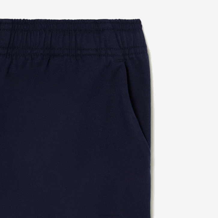 Rapazes Lacoste azul marinho 166 bermuda de gabardine de algodão leve 08D03106
