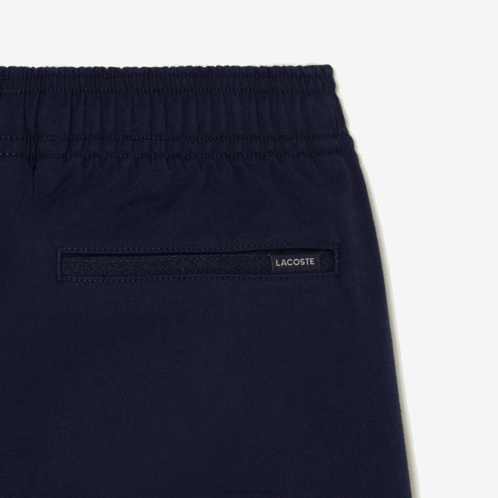 Rapazes Lacoste azul marinho 166 bermuda de gabardine de algodão leve 08D03106