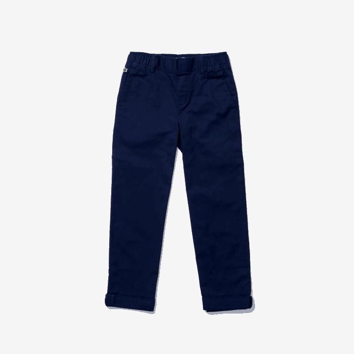 Rapazes Lacoste azul marinho 166 calças confortáveis ​​de algodão leve 08D03296