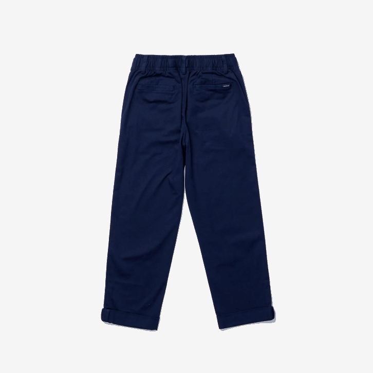 Rapazes Lacoste azul marinho 166 calças confortáveis ​​de algodão leve 08D03296