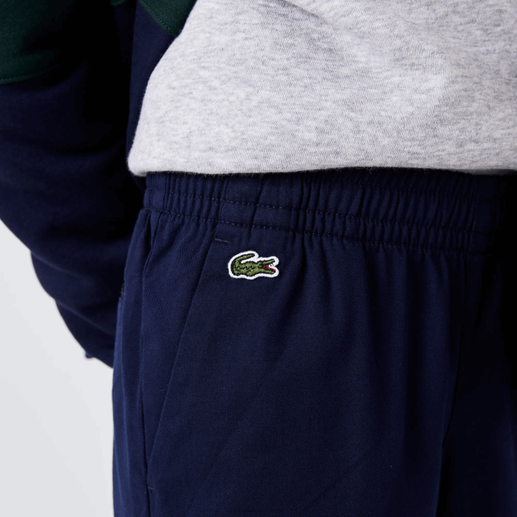 Rapazes Lacoste azul marinho 166 chino de gabardine de algodão elástico 08D03269