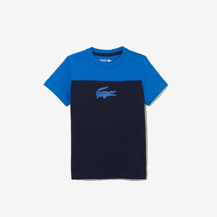Rapazes Lacoste azul marinho 976 camiseta esportiva 08D03147