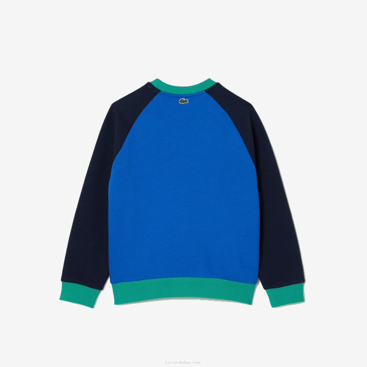 Rapazes Lacoste azul marinho verde 7w2 moletom color block de marca 08D03194