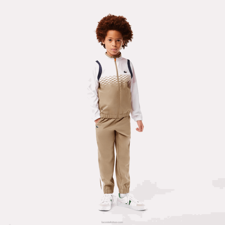 Rapazes Lacoste bege branco azul laranja wri conjunto jogger tênis x daniil medvedev 08D03042