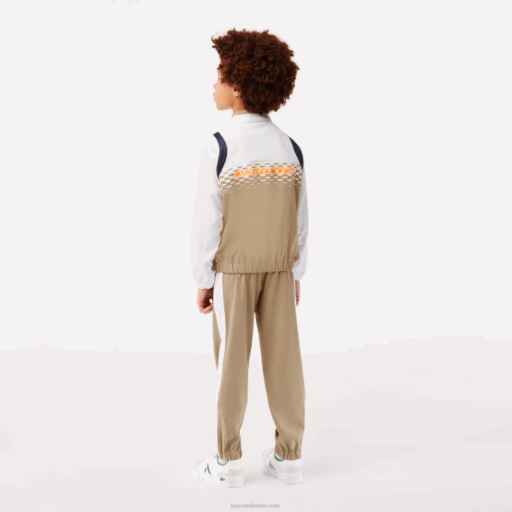 Rapazes Lacoste bege branco azul laranja wri conjunto jogger tênis x daniil medvedev 08D03042