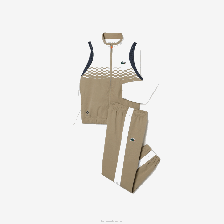 Rapazes Lacoste bege branco azul laranja wri conjunto jogger tênis x daniil medvedev 08D03042