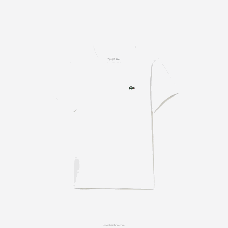 Rapazes Lacoste branco 001 camiseta esportiva de mistura de algodão respirável 08D03027