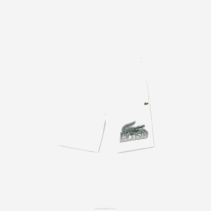 Rapazes Lacoste branco 70v shorts de marca com estampa contrastante 08D03072