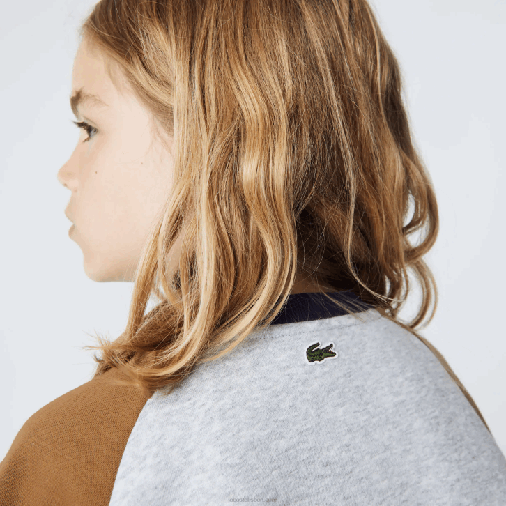 Rapazes Lacoste cinza chine marrom azul marinho ne1 moletom color block de marca 08D03195